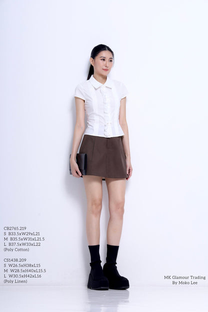 Marlene Front Pleated A-line Skirt
