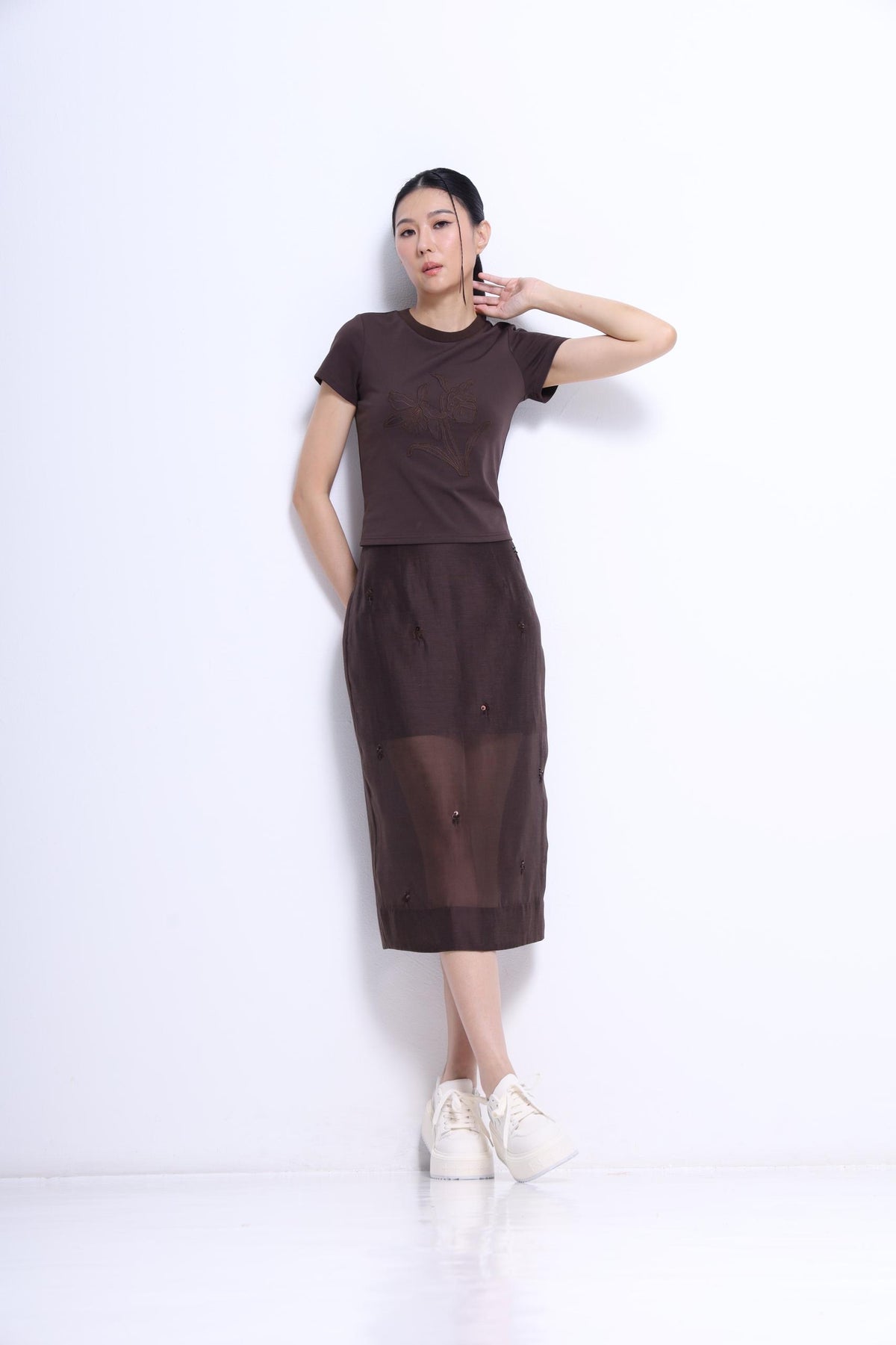 Lian Floral Embroidered Cotton T-Shirt