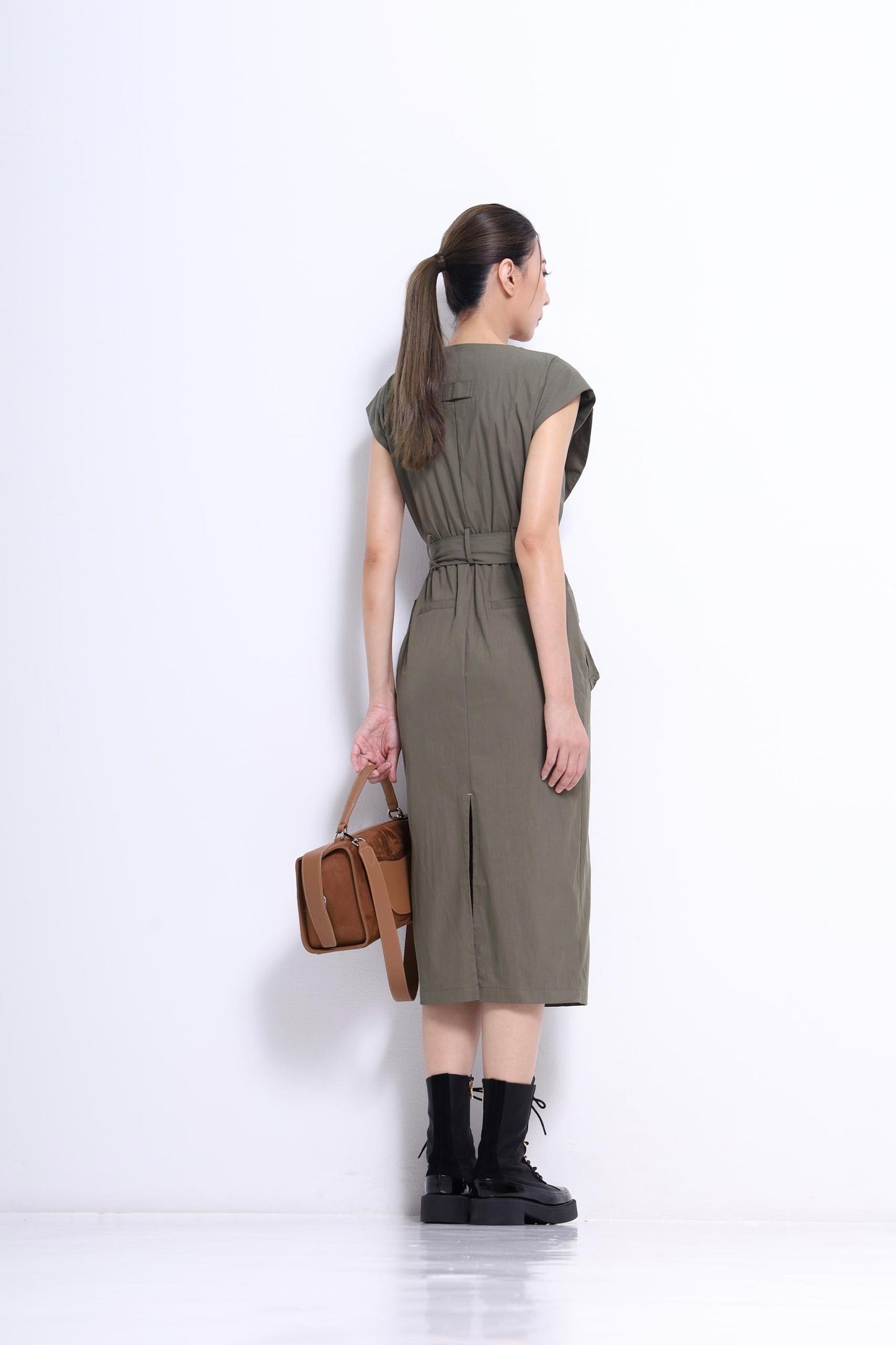 Mona V-Neck Trench Dress