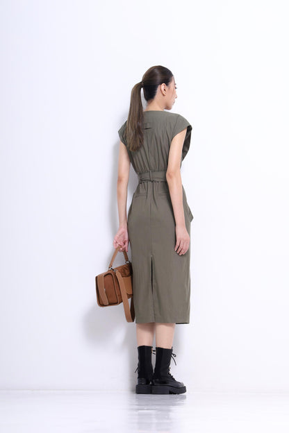 Mona V-Neck Trench Dress