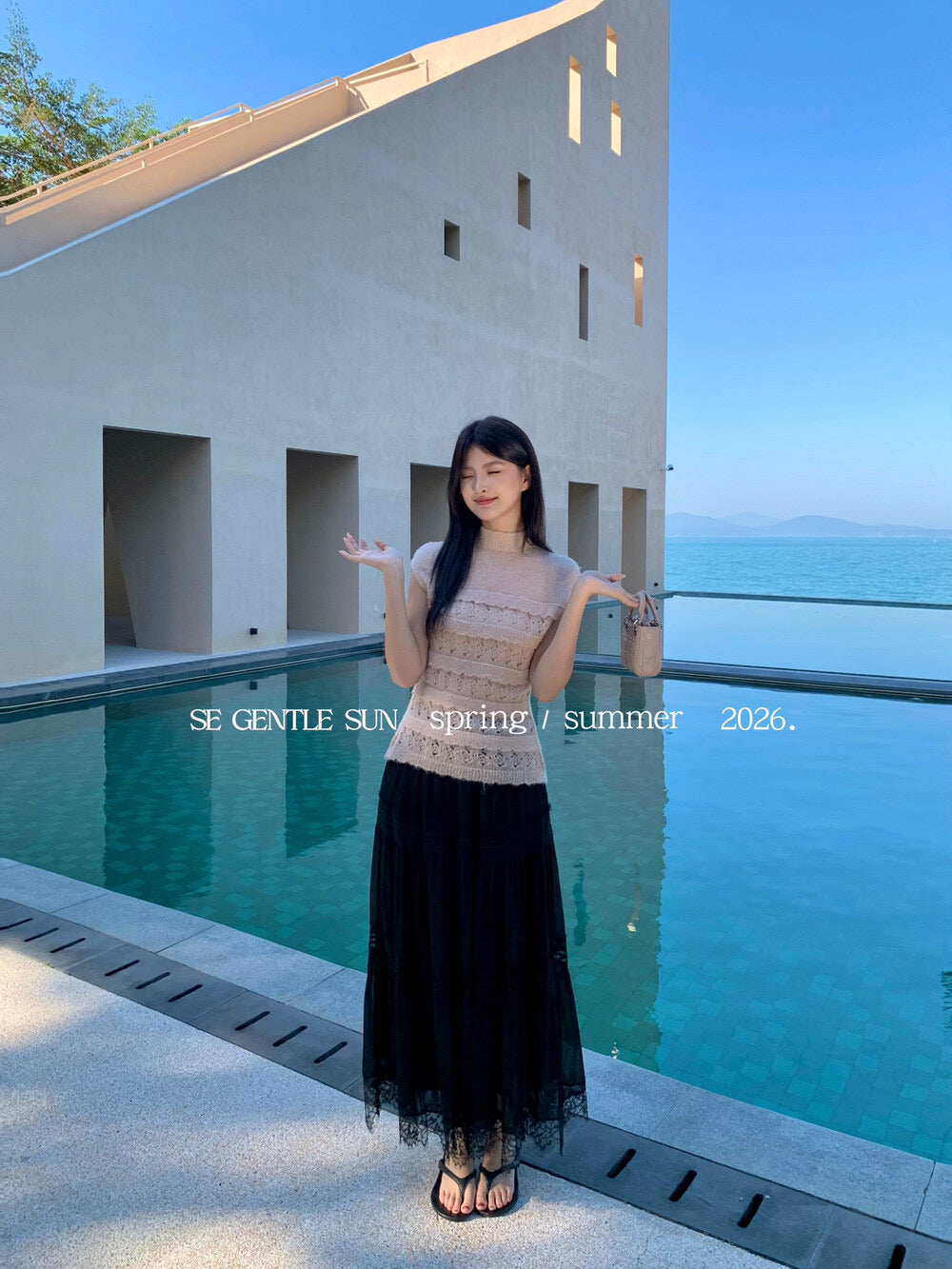 Luna Hollow Lace Knit Top