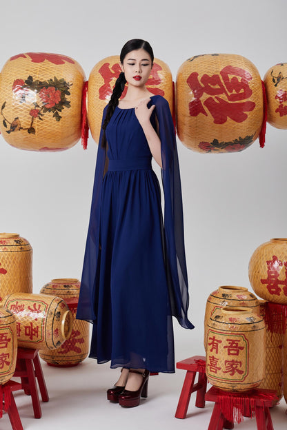 Venus Open Sleeve Chiffon Dress
