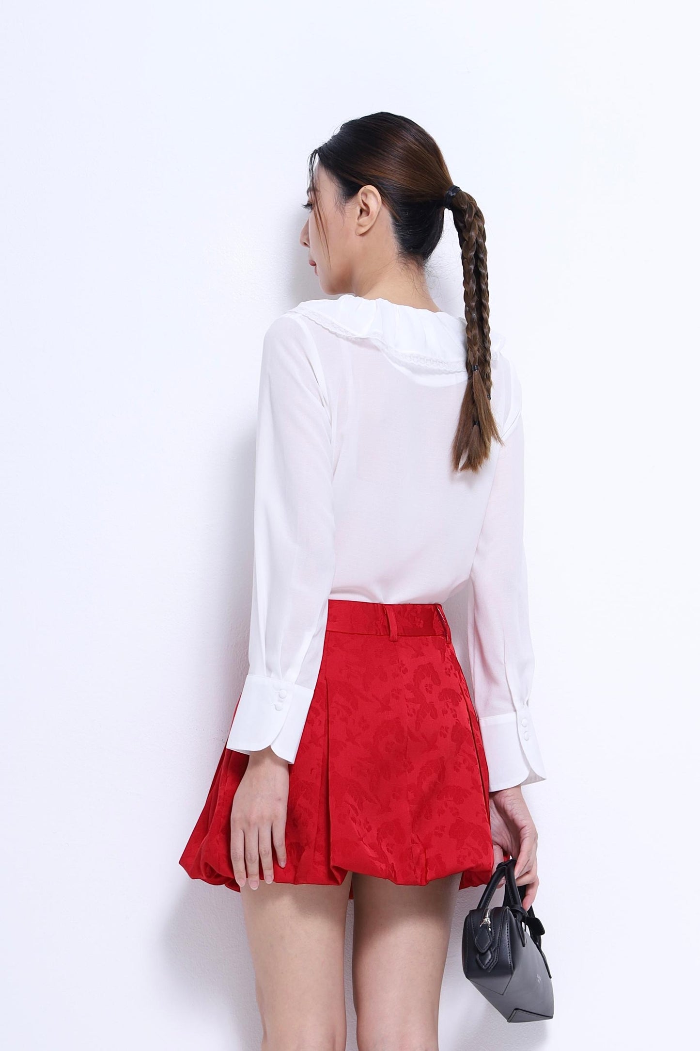 Joyce Ruffle Collar Chiffon Top