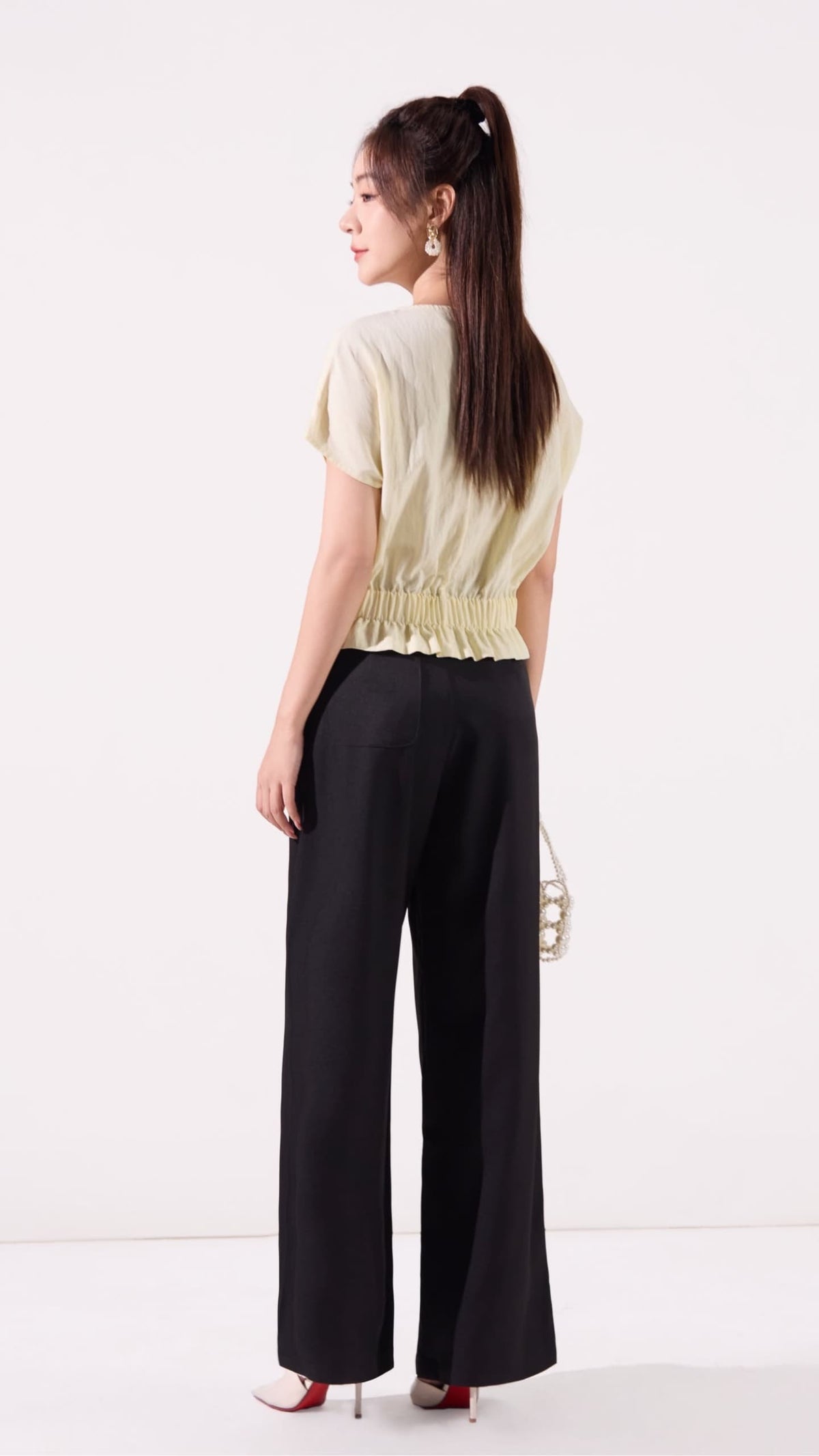 Ziri Ruffle Hem Cropped Top