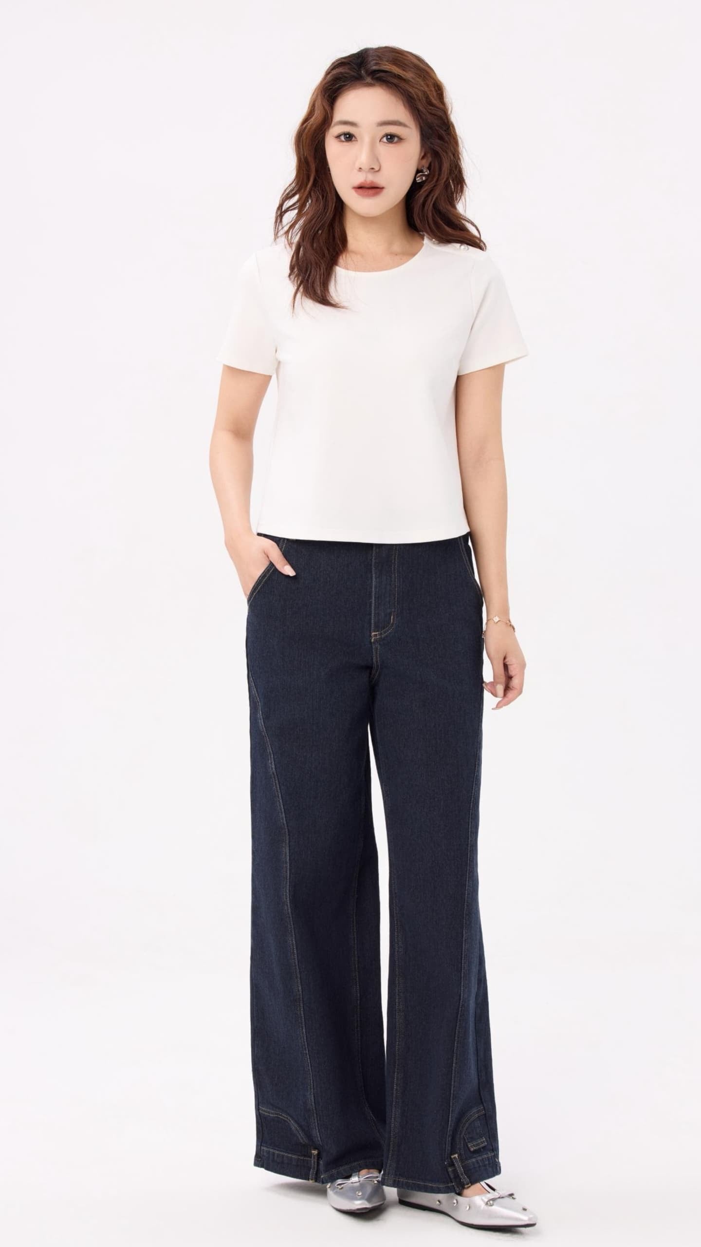 Ziri Button Embellished Tee