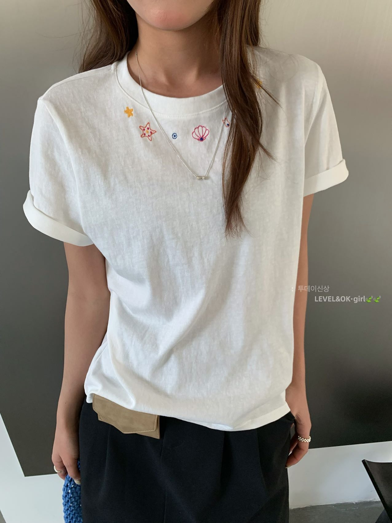 Seashells Starfish Embroidered Tee