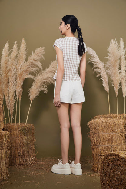 Lily Lace Trim Buttom Down Blouse