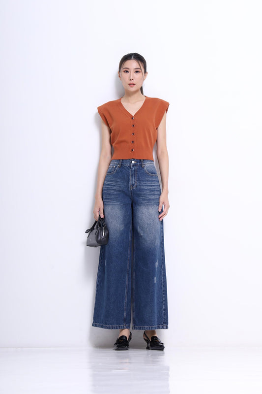 Josie Washed Denim Wide Legged Jeans