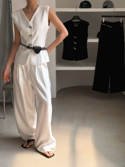 Su Abstract Button Vest