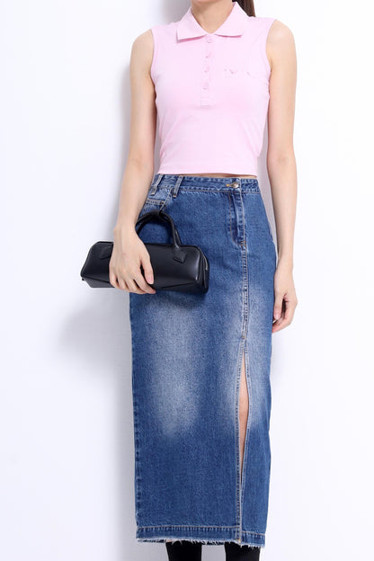 Carly V-Neck Embroidered Polo Tee