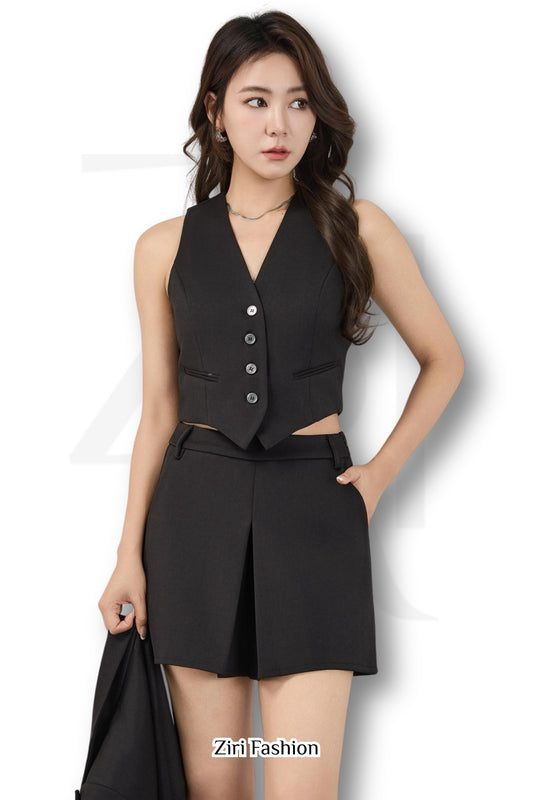 Ziri V-neck Cropped Vest