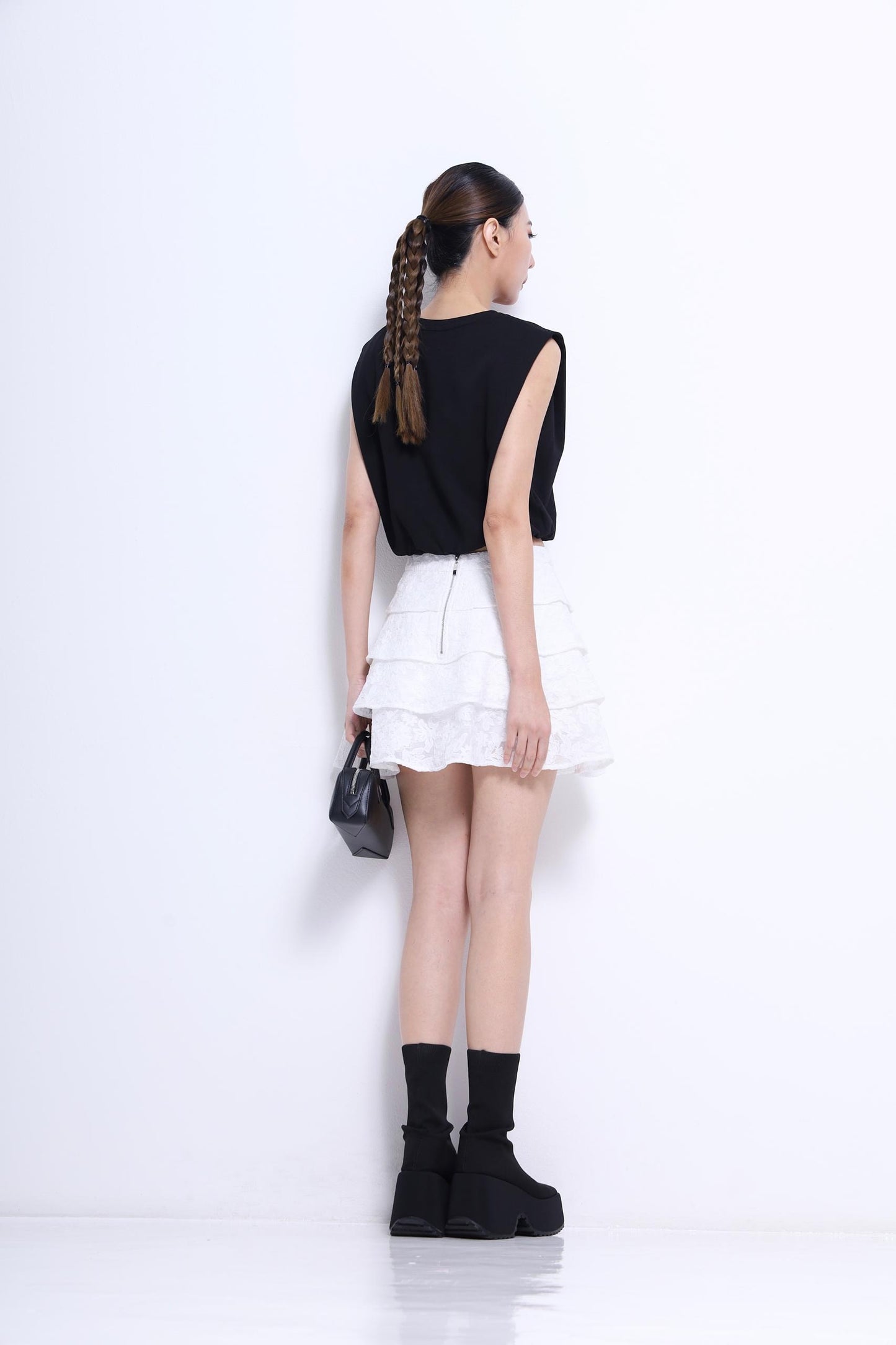 Lia Layered Lace Broderie Skirt