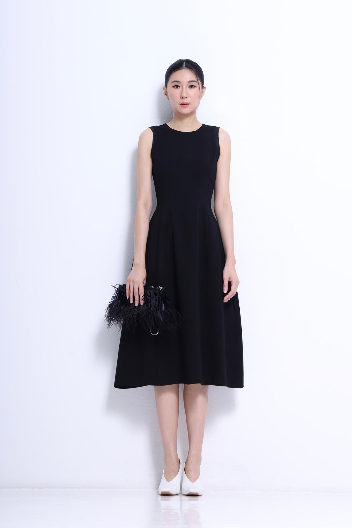 Elena Tailored A-line Midi Dress