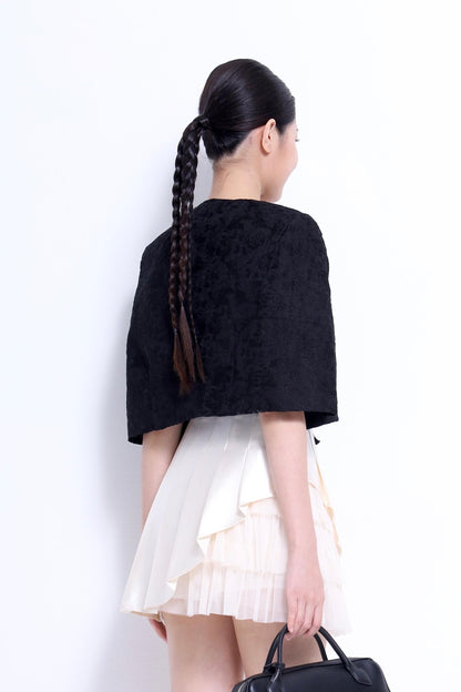 Lia Front Tie Cropped Cape