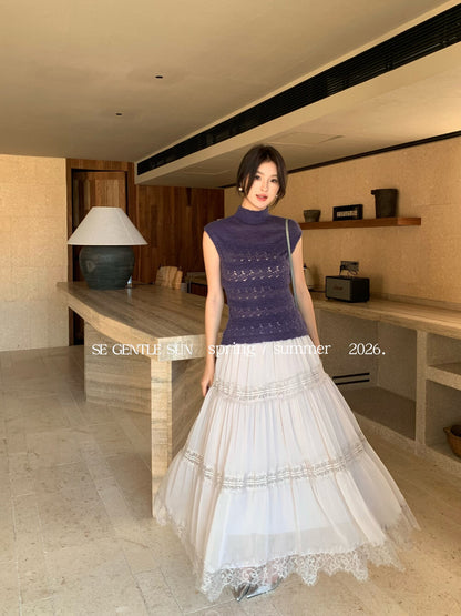 Luna Hollow Lace Knit Top