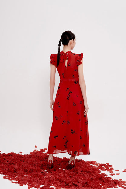 Daisy Ruffle Chiffon Dress