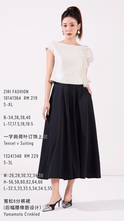 Ziri Asymmetrical Ruffle Top