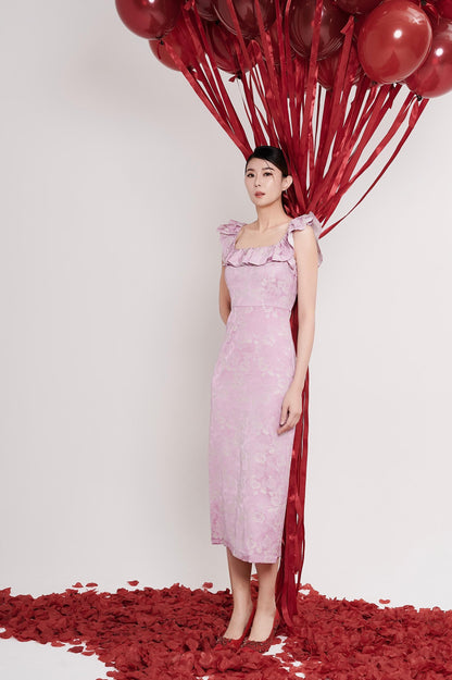 Luna Ruffle Square Neck Dress