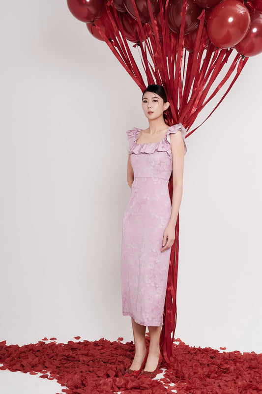 Luna Ruffle Square Neck Dress