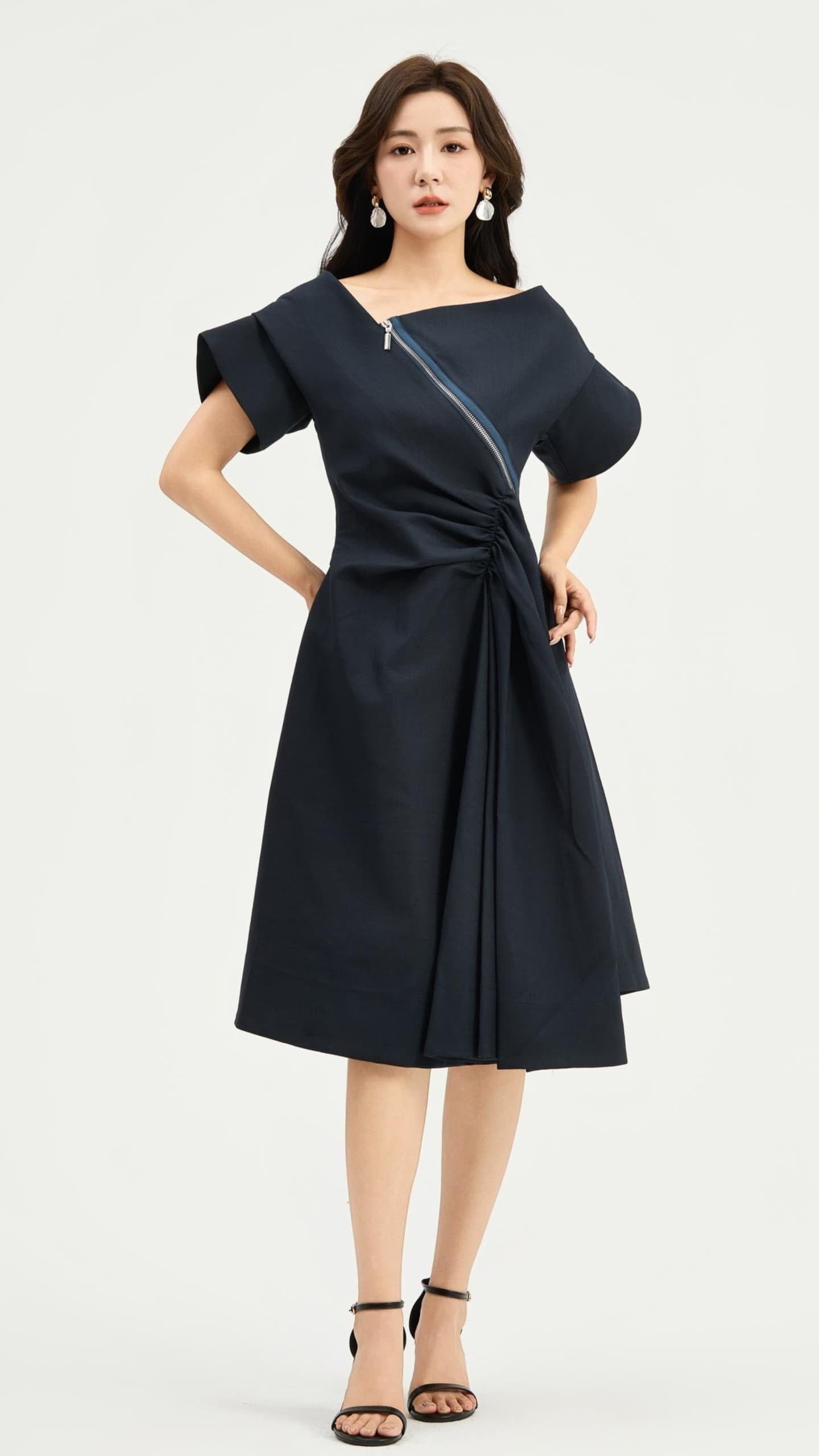 Ziri Asymmetrical Drape Dress