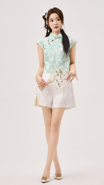 Fan Hua Oriental Jacquard Qipao Top