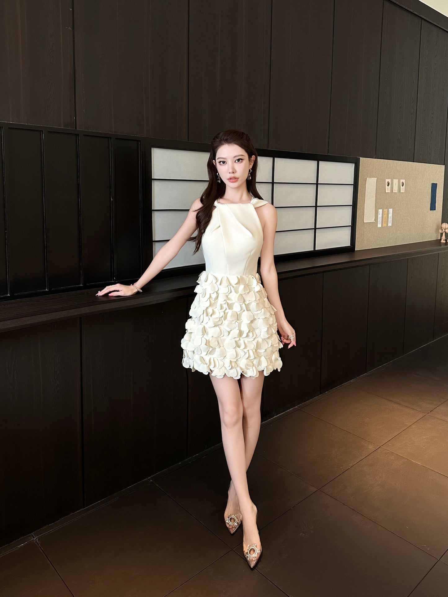 Mandy Petals Open Back Dress