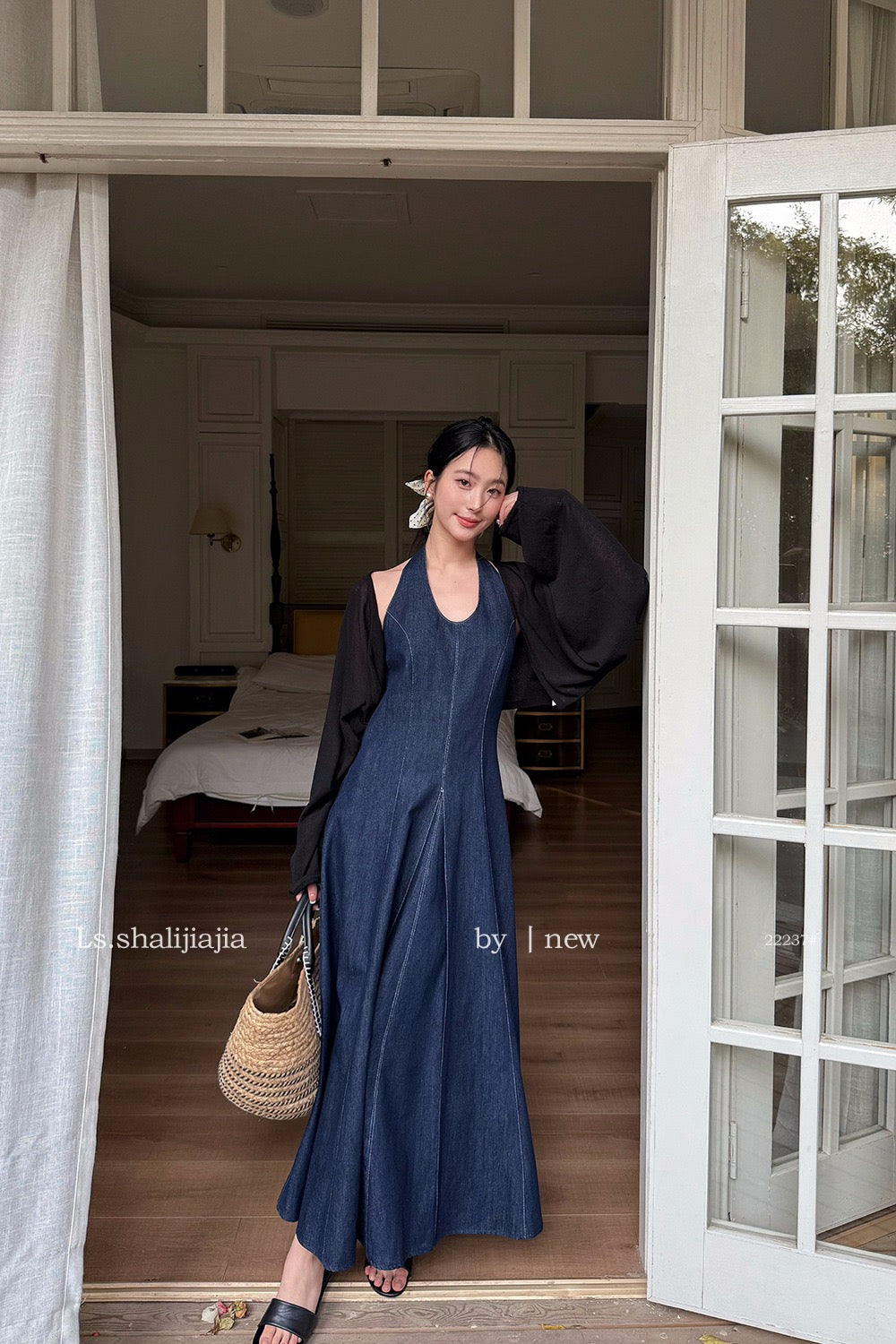 Ara Halter Denim Dress