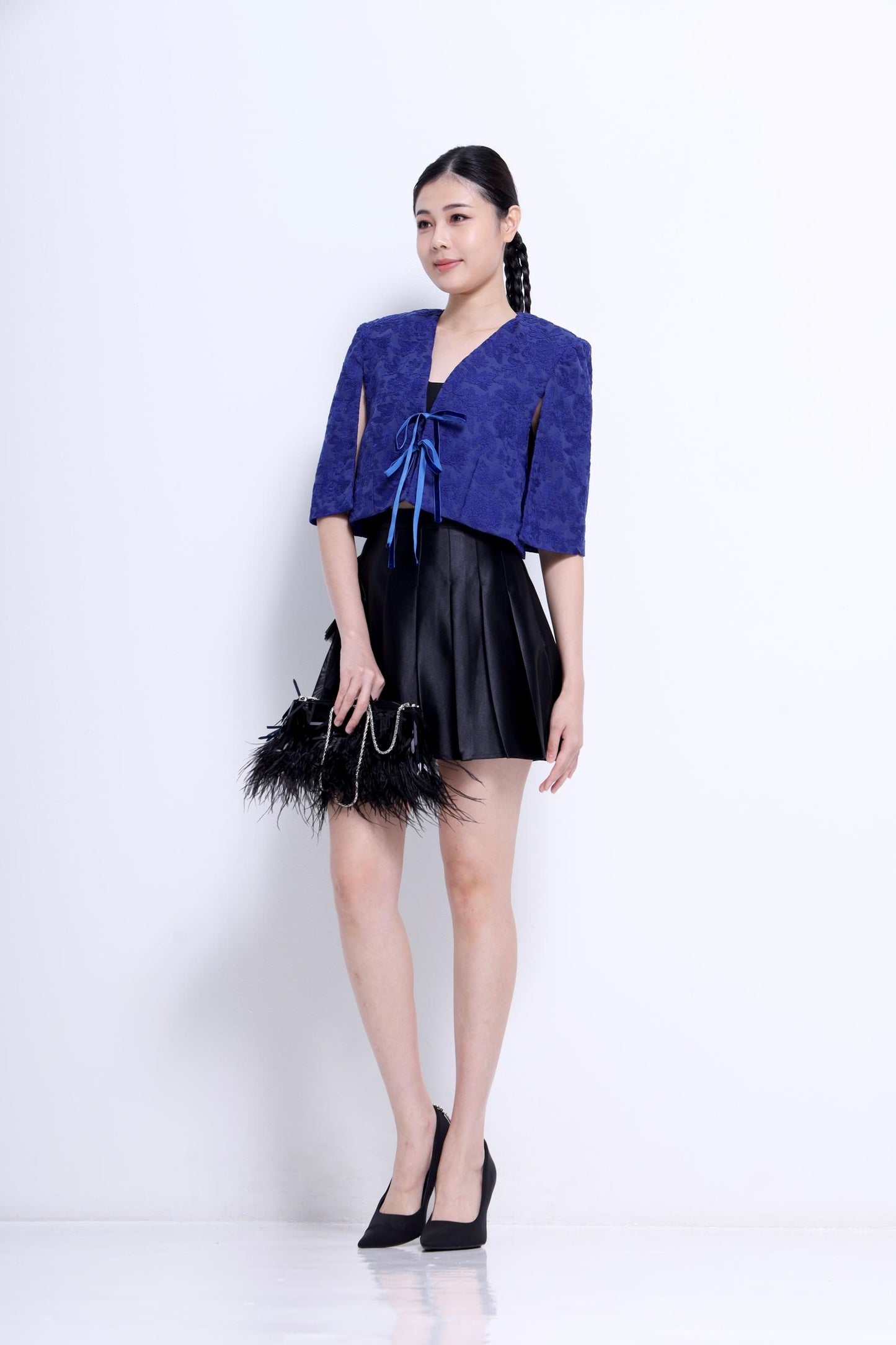 Lia Front Tie Cropped Cape