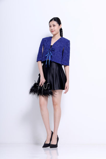 Lia Front Tie Cropped Cape