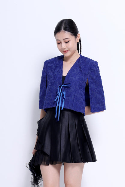 Lia Front Tie Cropped Cape