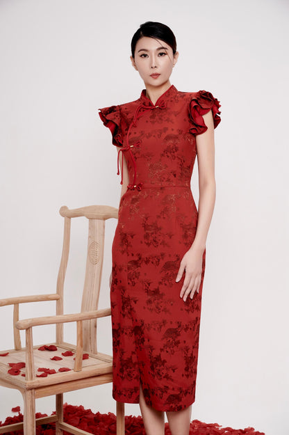 Ru Bi Orient Ruffle Dress