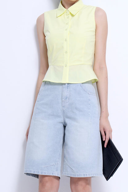 Nim Sleeveless Peplum Shirt