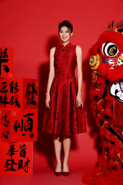 Wen Orient Jacquard Qipao Dress