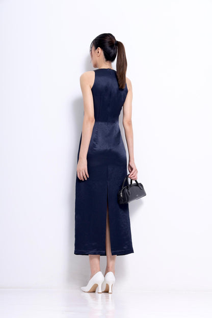 Tammy Pleated Satin Dress