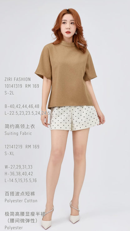 Ziri Loose Mock Neck Top