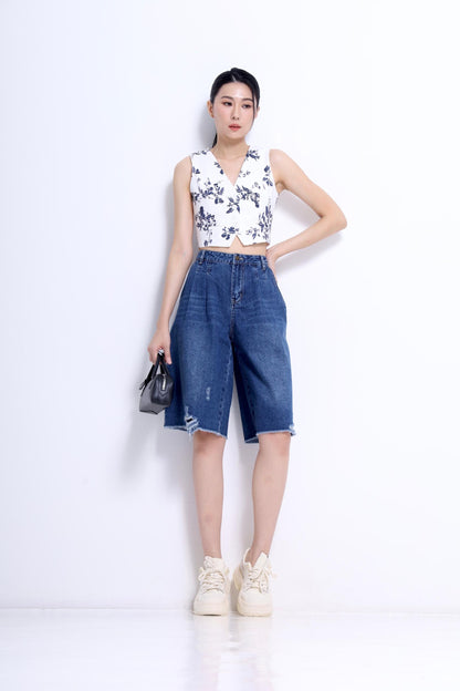 Jovi 7 Quarter Destroy Denim Jeans