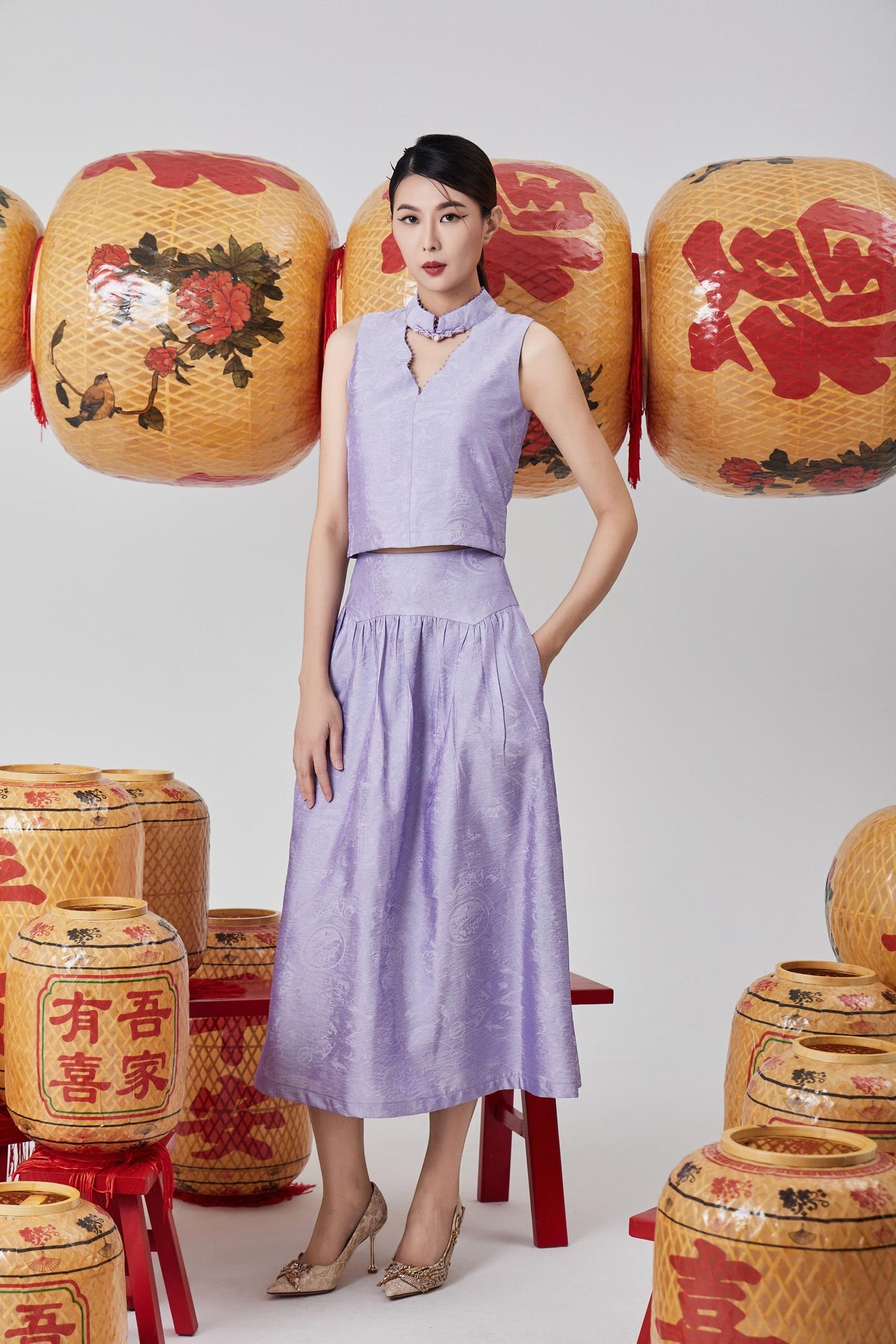 Huan Orient A-line Skirt