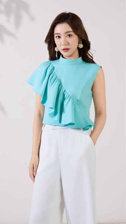 Ziri Asymmetrical Ruffle Top
