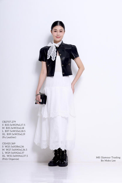 Natasha Mandarin Colar Cropped Jacket