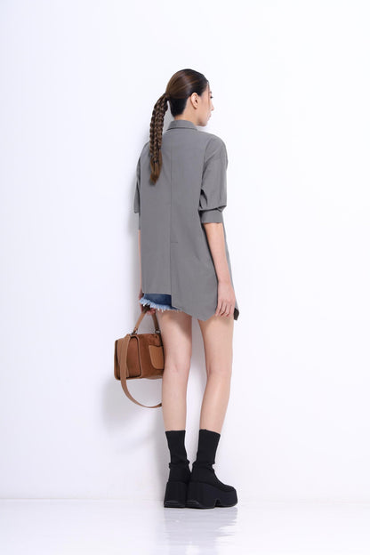 Miyu Asymmetrical Short Sleeve Shirt