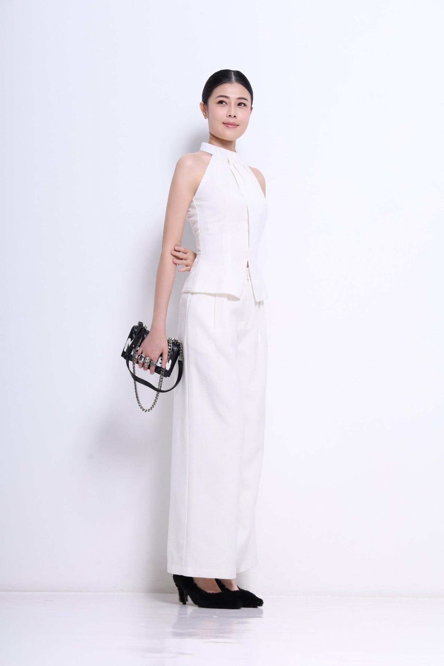 Solar Cut Out Linen Top