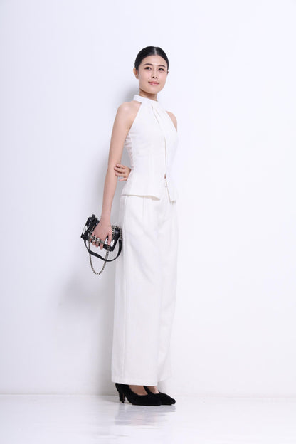 Solar Cut Out Linen Top