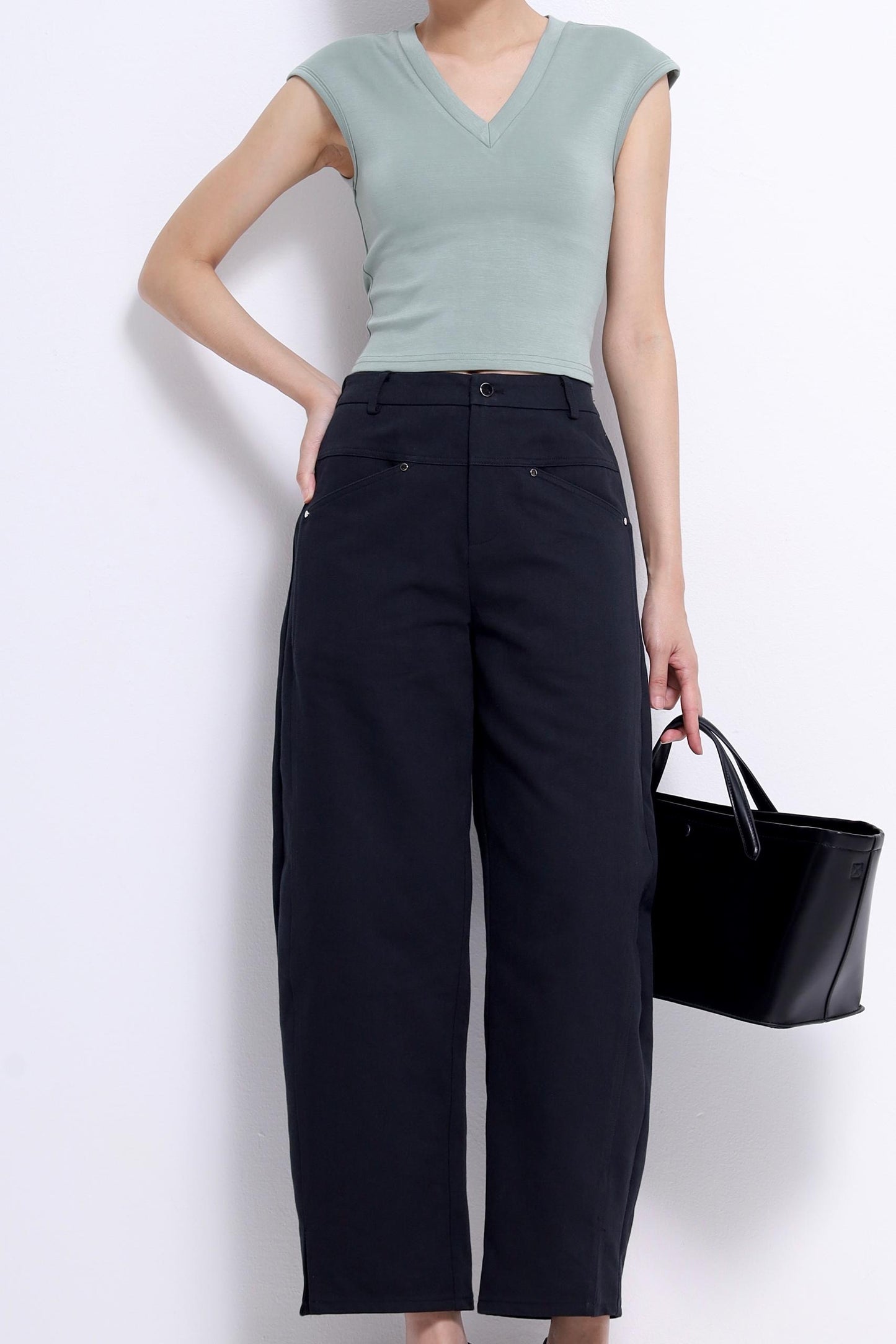 Trisha V-Neck Scuba Top