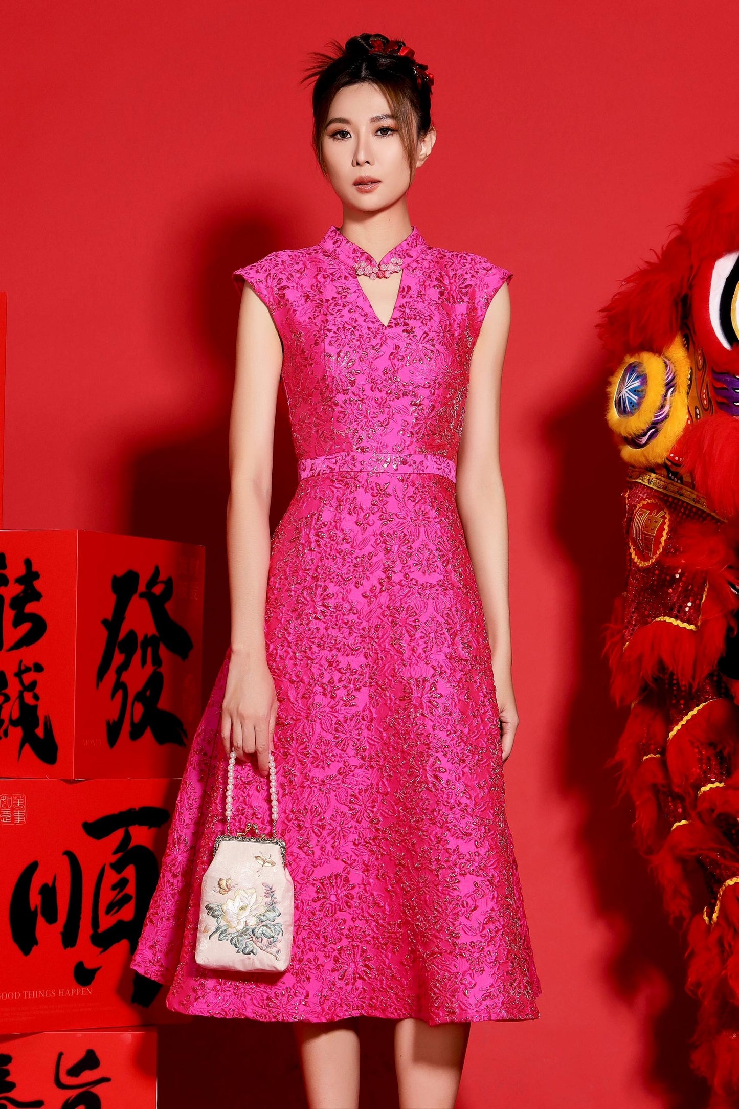 Yali Orient Jacquard Qipao Dress