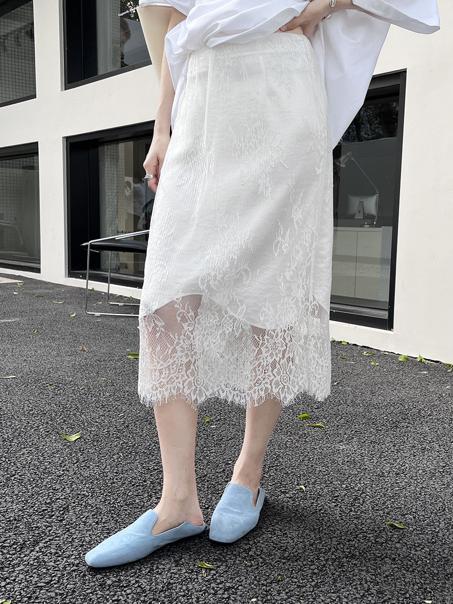 Laurine Lace Overlay Midaxi Skirt