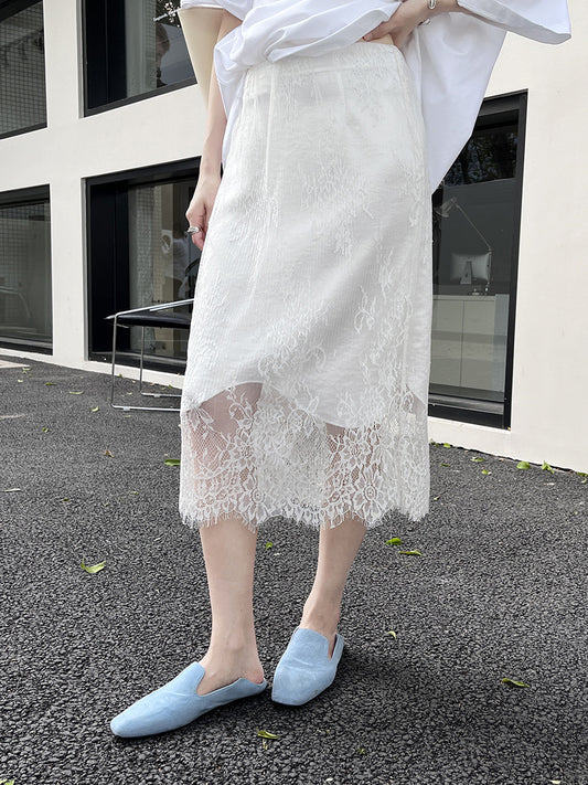 Laurine Lace Overlay Midaxi Skirt
