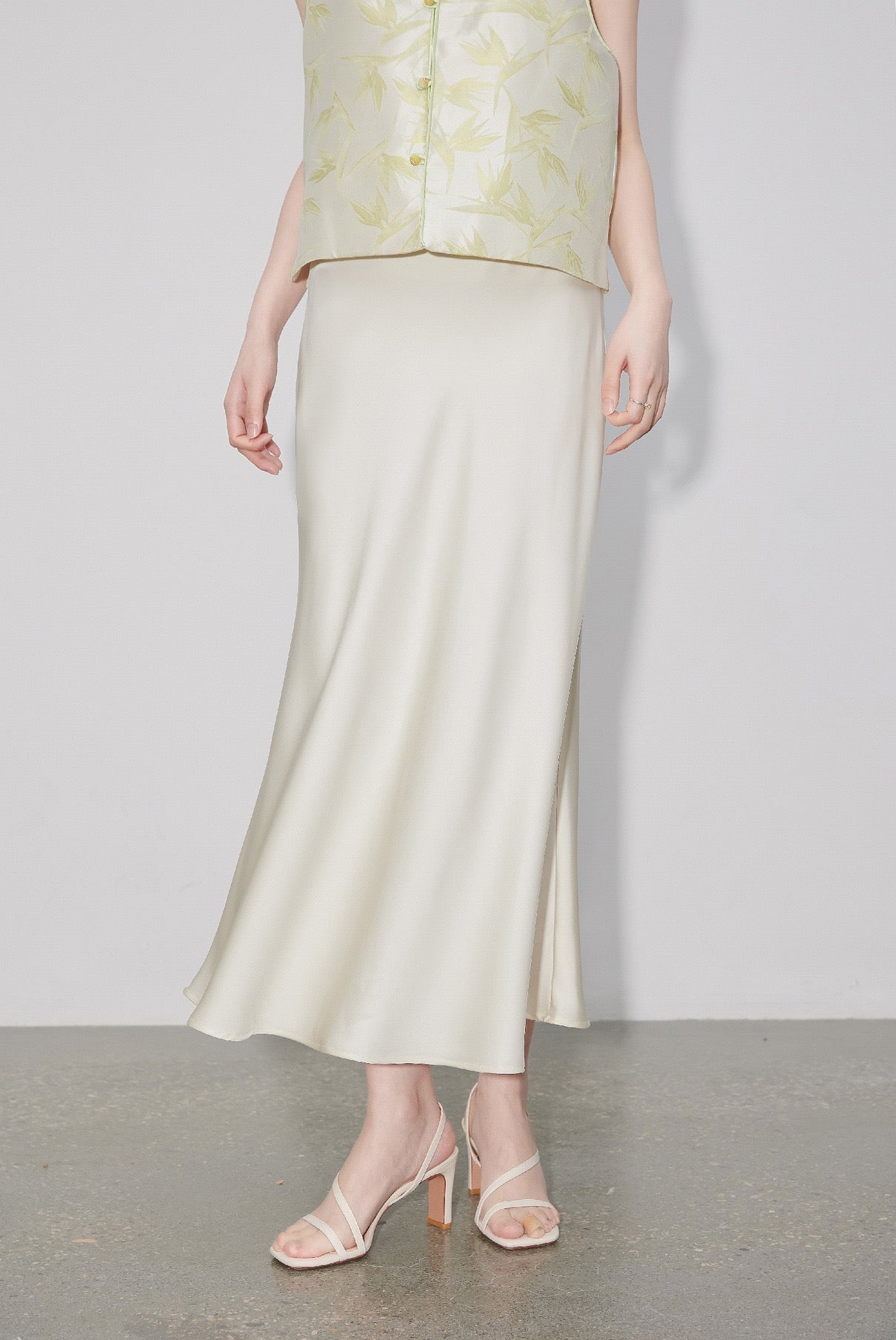 Yun Satin Bias Cut Maxi Skirt
