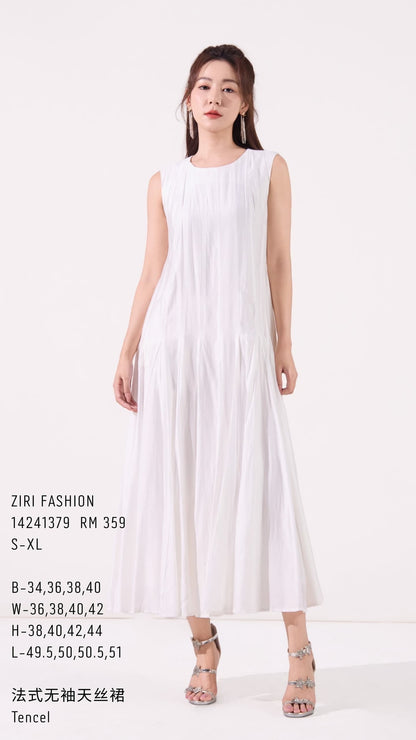 Ziri Tencel Pleated Dress