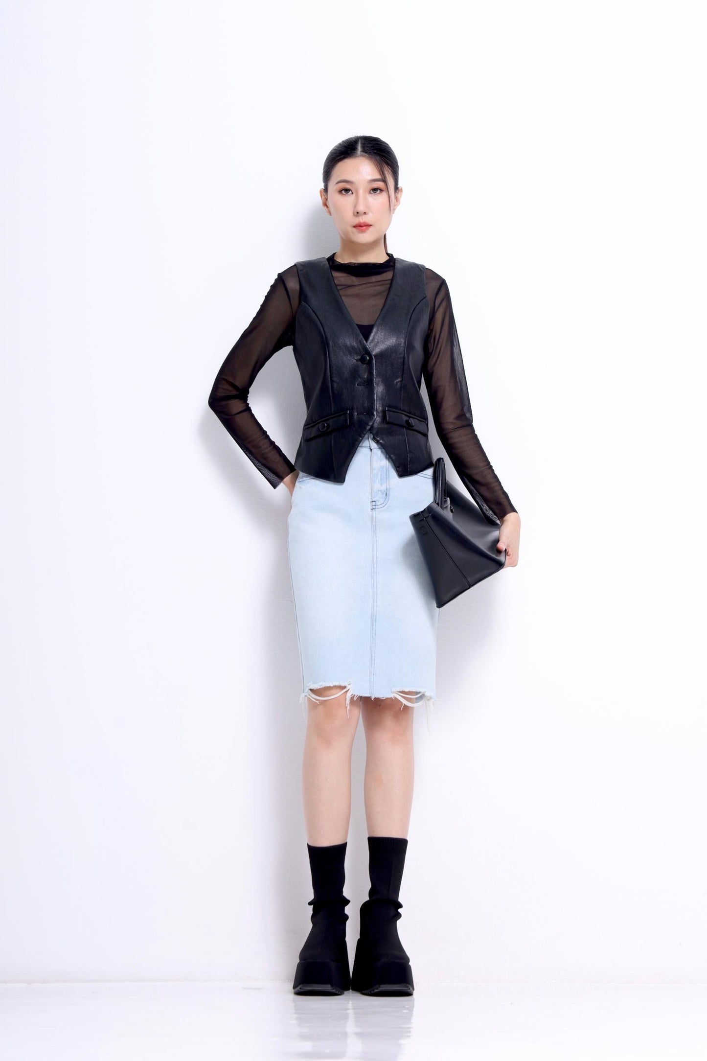 Olivia Faux Leather Vest