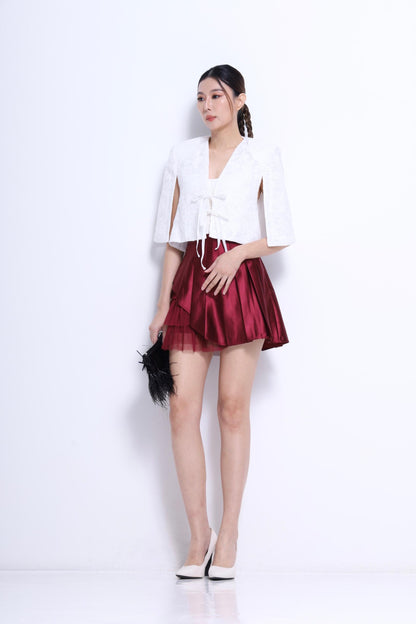 Lia Front Tie Cropped Cape